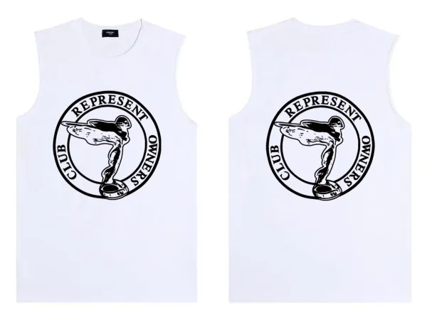 Represent Club Owners Sleeveless Vest White Vest Top - 1