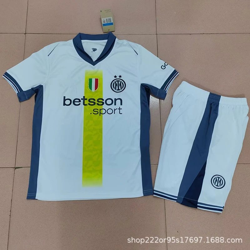 FC Barcelona Football Jerseys Children's jersey and shorts set — 25-26 Inter away set