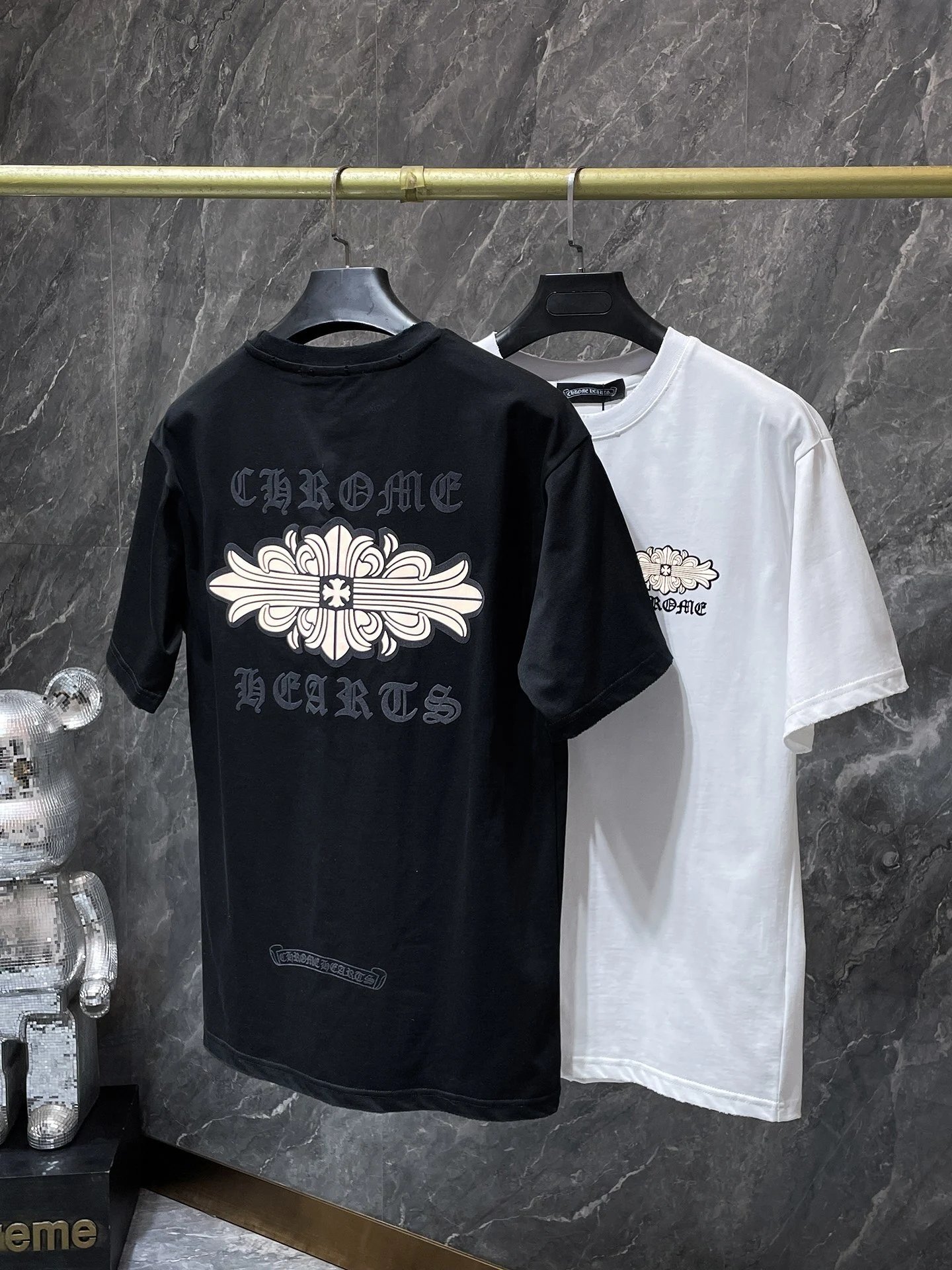 Chrome Hearts Cross Banner Pink Black T-Shirt - 17