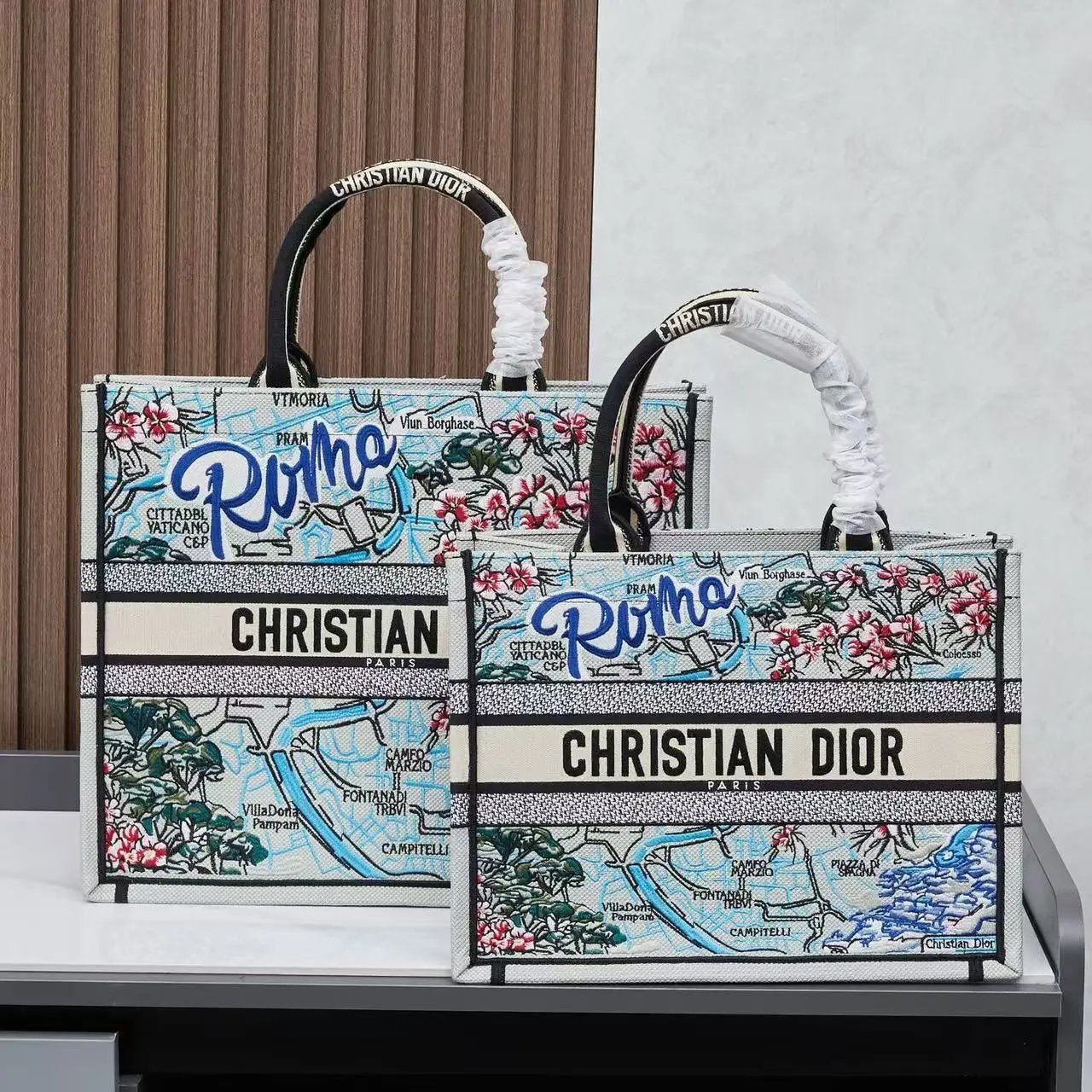 Dior Book Tote Capri Limited Edition Blue Canvas Tote Bag - 11