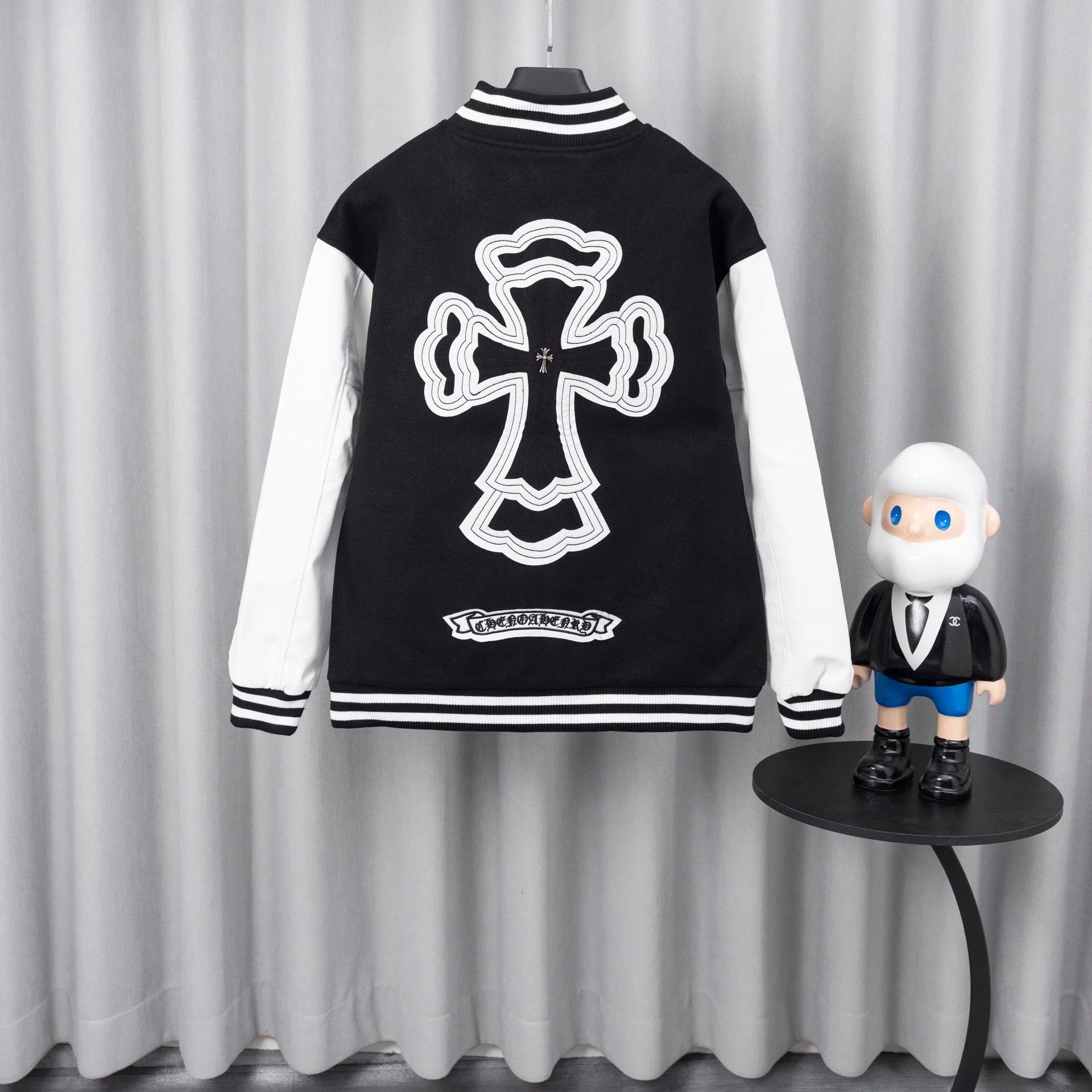 Chrome Hearts Varsity Jacket Black and White Outerwear Jacket - 11