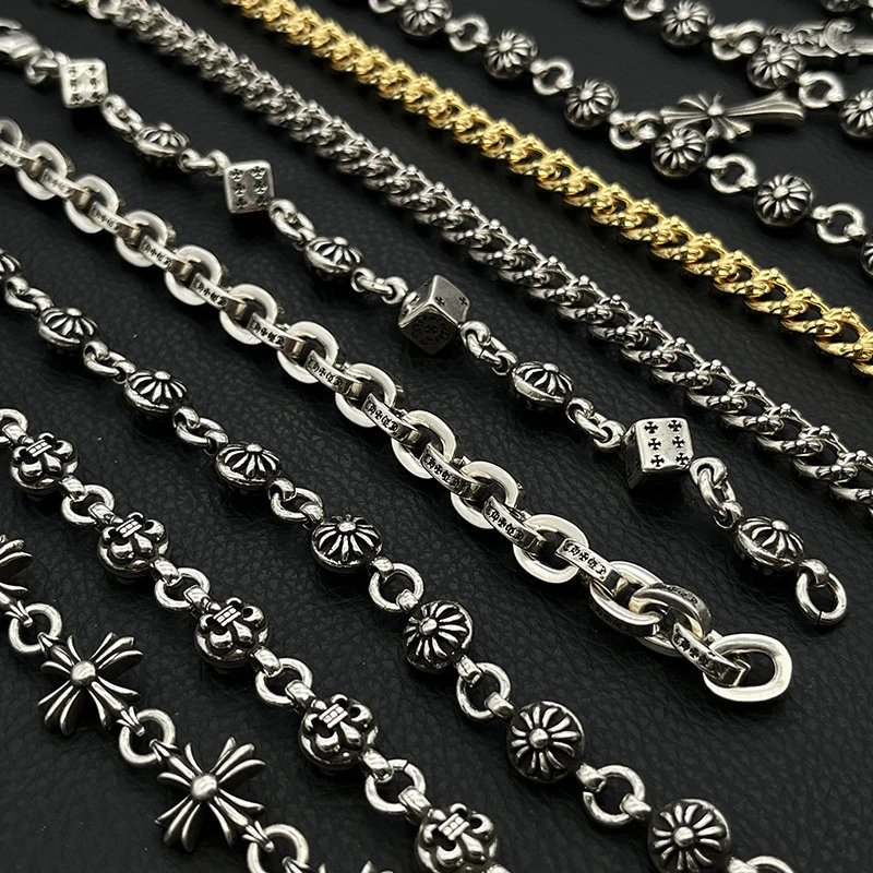 Chrome Hearts Cross Link Bracelet Silver Jewelry - 3