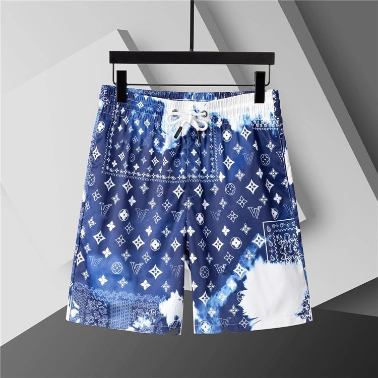 Louis Vuitton Swimwear Mesh-Lined Drawstring Swim Shorts — 3636 Blue and White