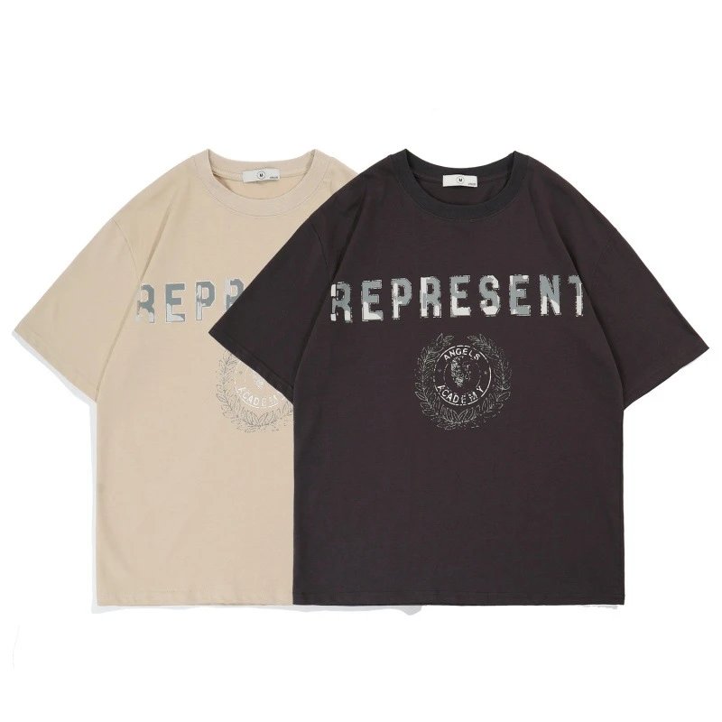 Represent Angels Academy Beige Oversized T-Shirt - 3