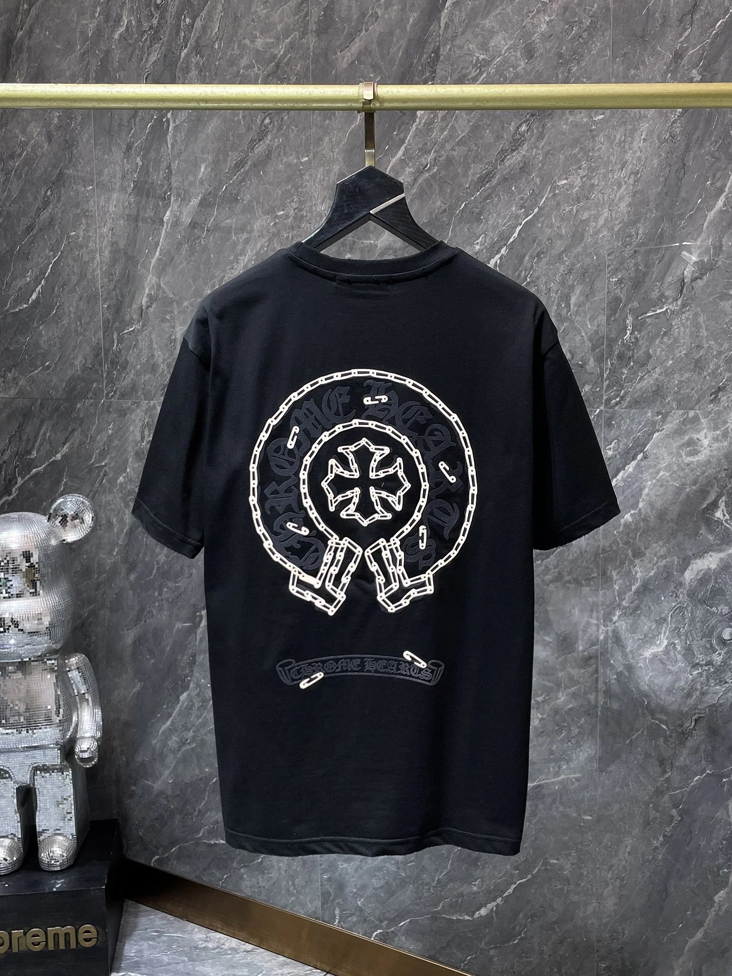 Chrome Hearts Cross Banner Pink Black T-Shirt - 16