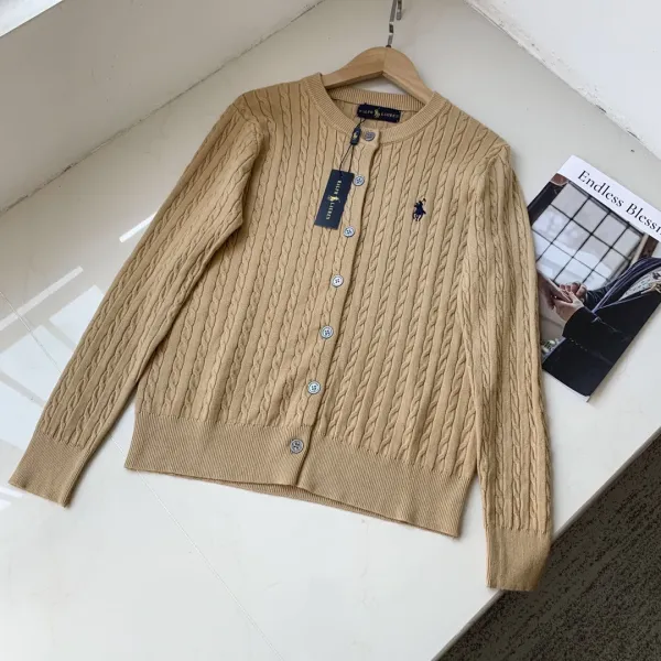 Polo Ralph Lauren Cable Knit Cardigan Beige Sweater - 1