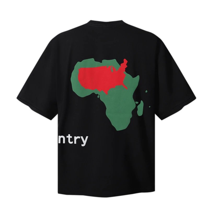 Design Another Country Map Print Black T-Shirt - 6