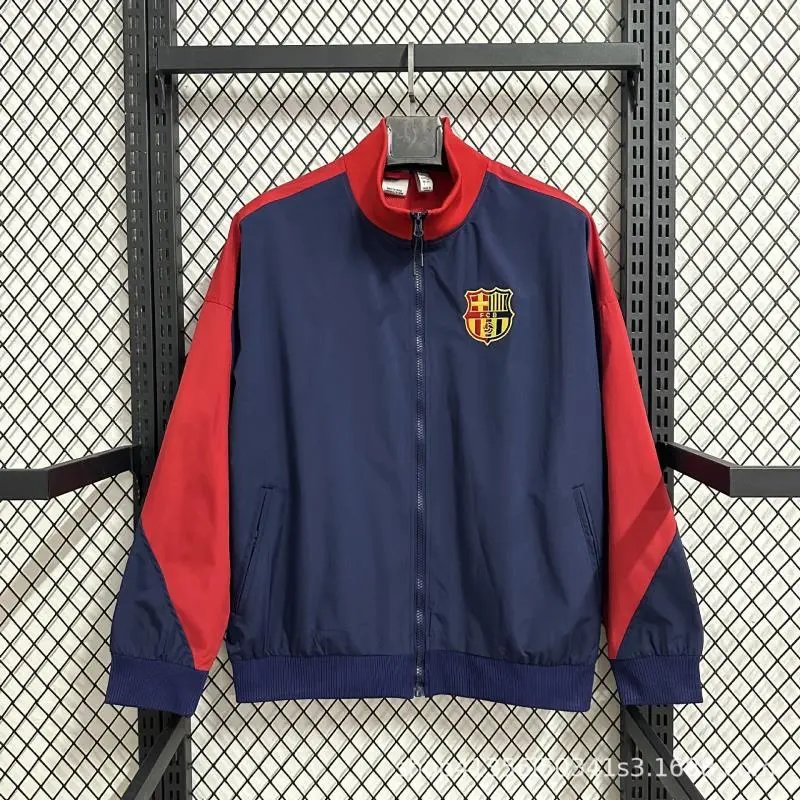 Chelsea Jackets Zip-Up Track Jacket — FC Barcelona Royal Blue and Red Water-Resistant Training Jacket