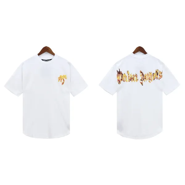 Palm Angels Flame Logo T-Shirt White - 1