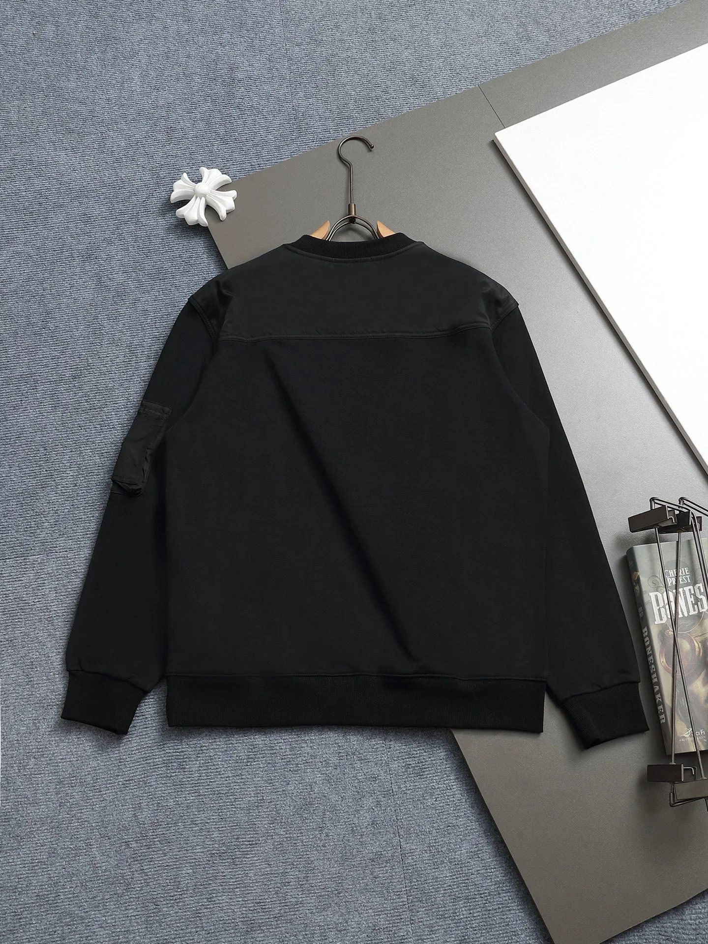 Prada Logo Embroidered Black Hoodie - 26