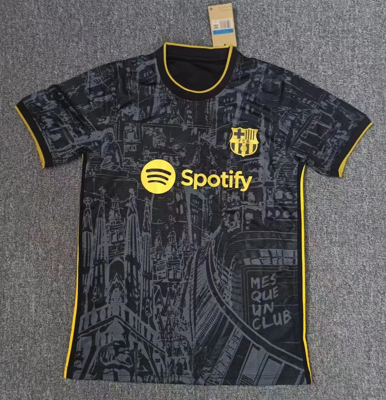 CBF Brazil Abstract Wave Pattern Black and White Jersey - 10