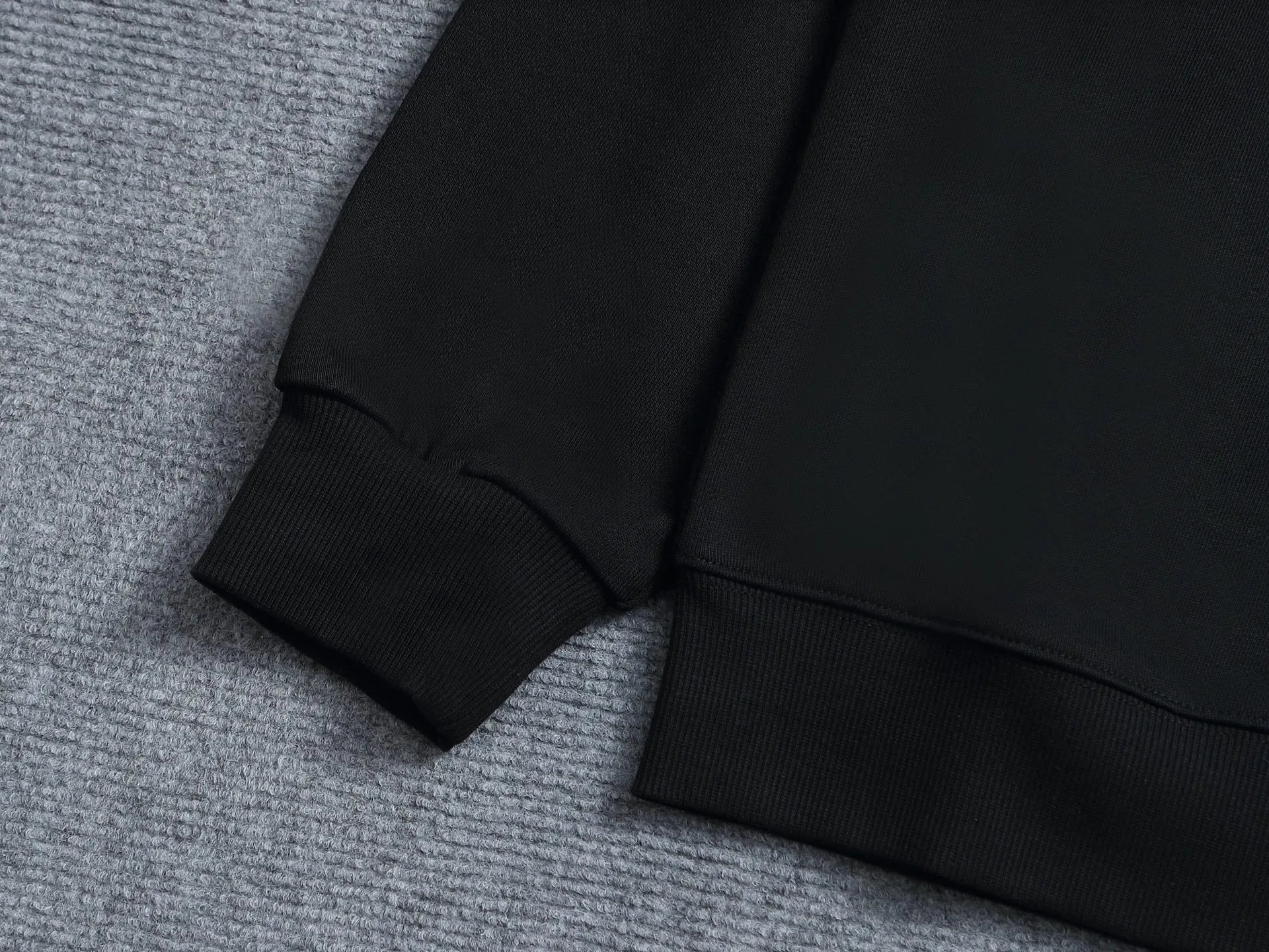 Prada Logo Embroidered Black Hoodie - 43