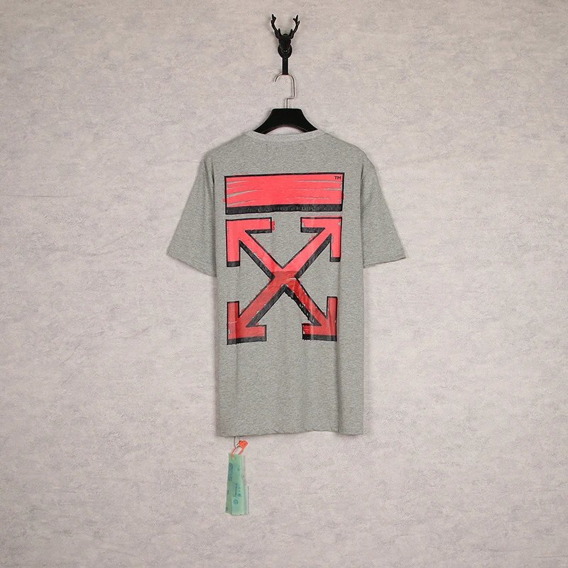 Off-White Industrial Arrow Red Print White T-Shirt - 19