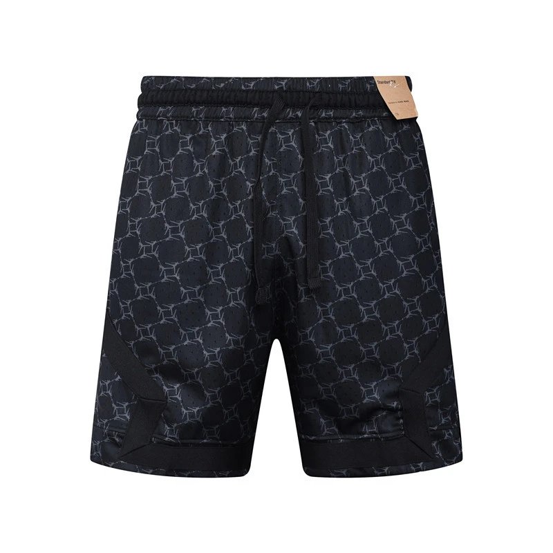 Design Sporty Mesh Shorts Navy with Red Geometric Panels - 10