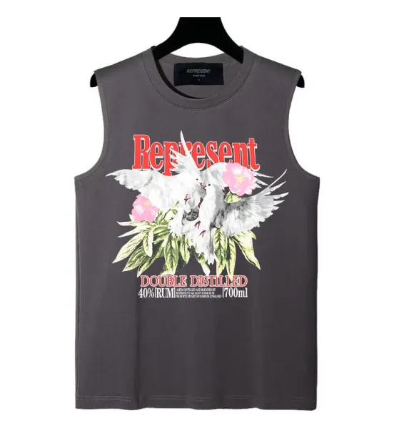 Represent Dove Print Gray Vest-Top - 1