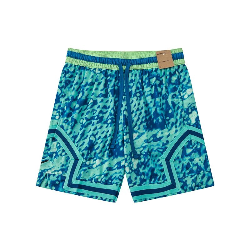 Design Sporty Mesh Shorts Navy with Red Geometric Panels - 21