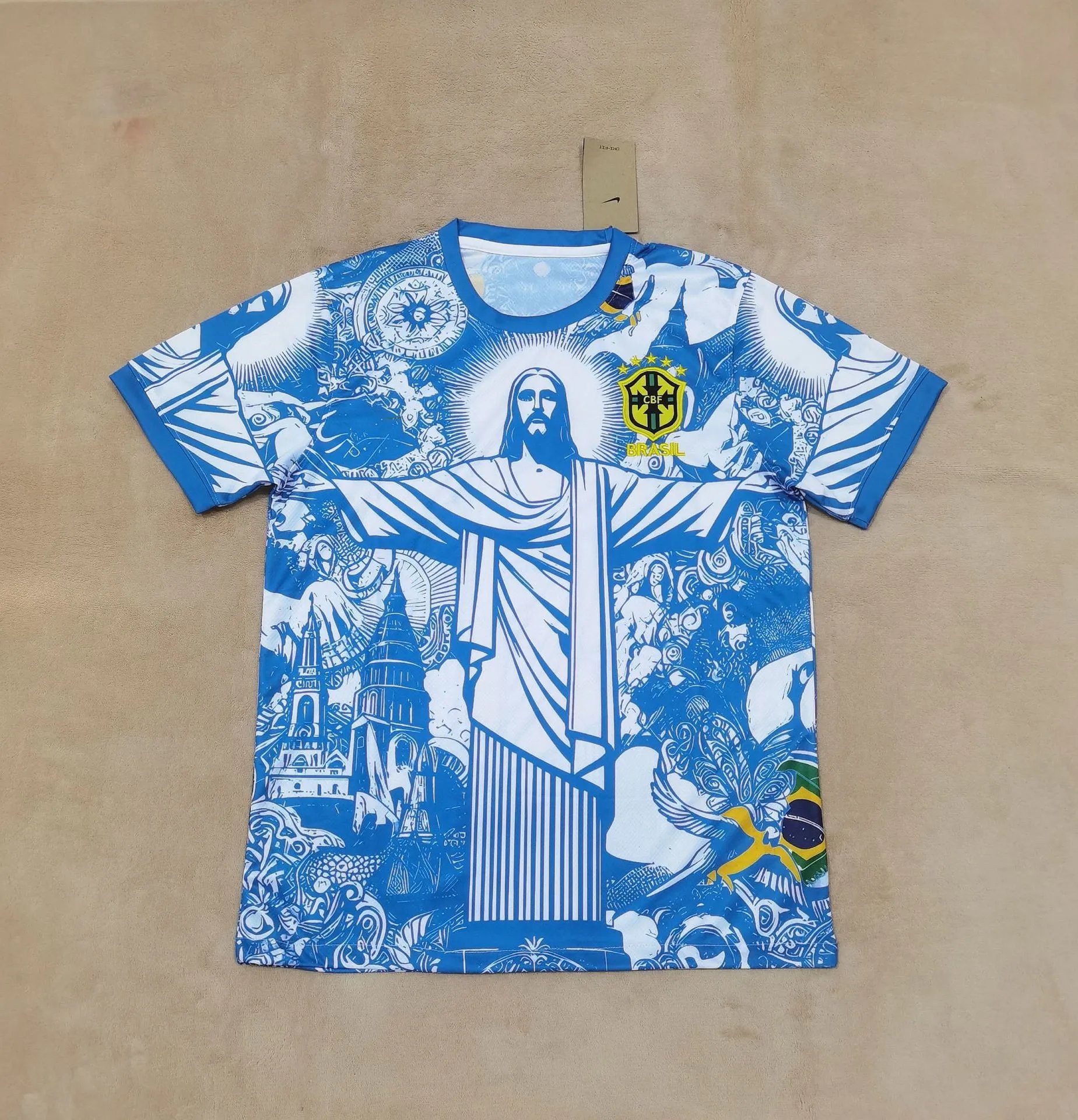 CBF x Nike Brazil National Team Baroque Print Jersey Yellow / Green - 34