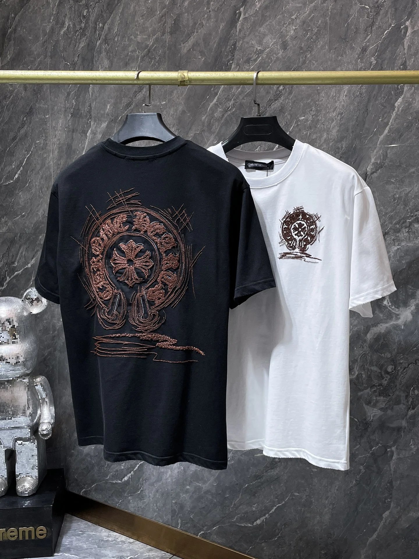 Chrome Hearts Cross Banner Pink Black T-Shirt - 23