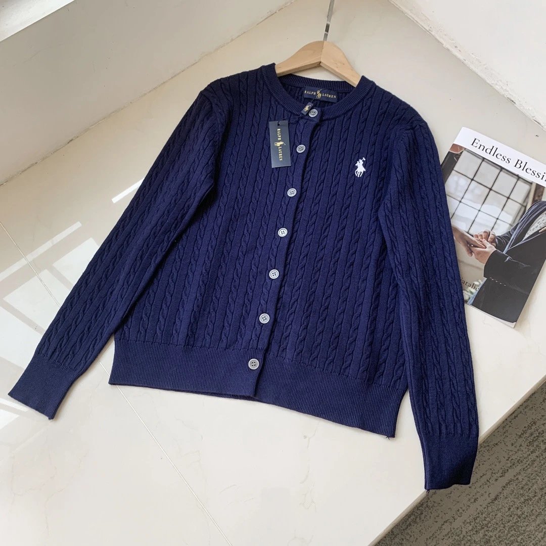Polo Ralph Lauren Cable Knit Cardigan Navy Blue - 1