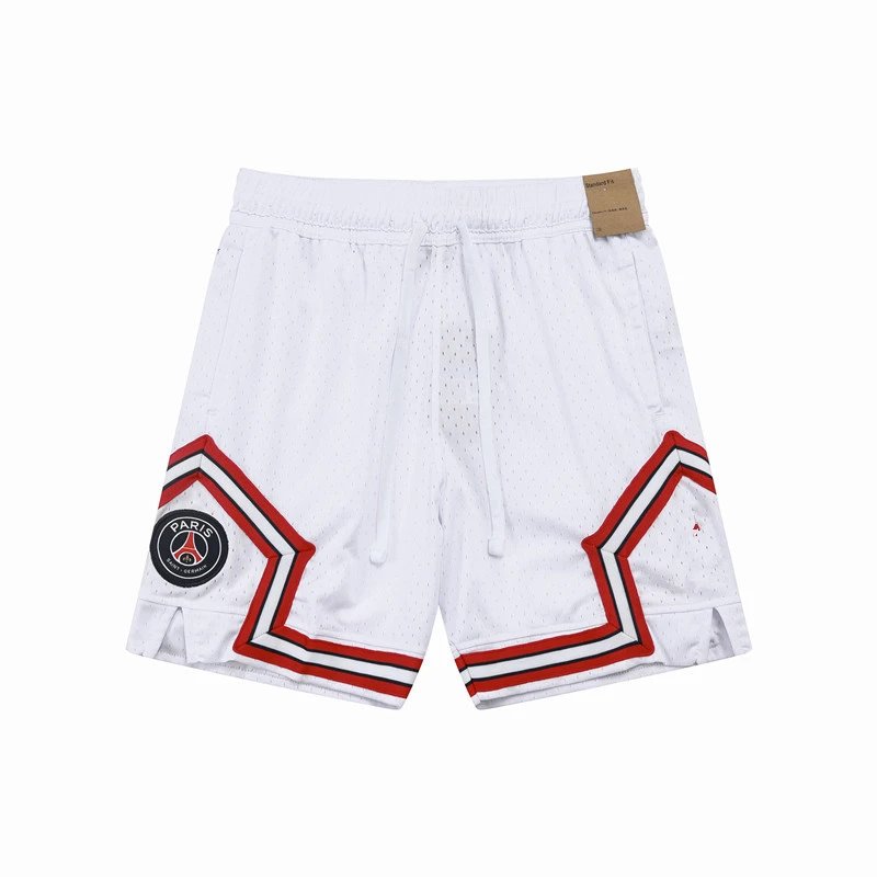 Design Sporty Mesh Shorts Navy with Red Geometric Panels - 32