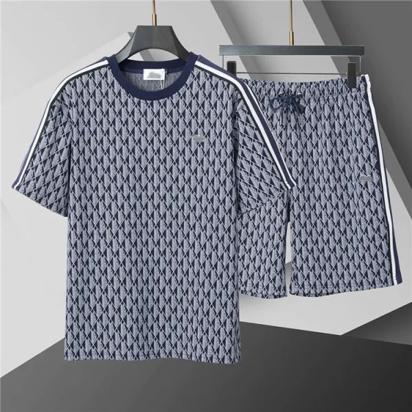 Design Diamond Pattern Navy and Gray Casual Set - 1