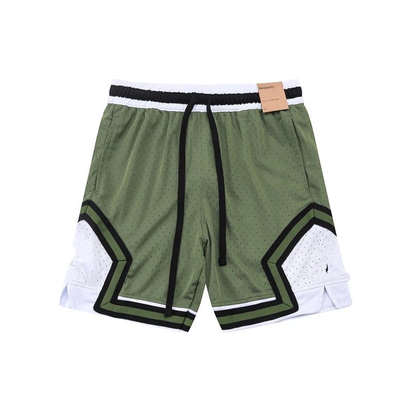 Design Sporty Mesh Shorts Navy with Red Geometric Panels - 37