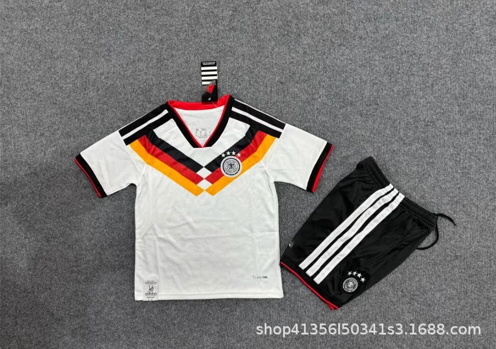 Adidas Germany National Team 1990 Home Jersey and Shorts Set White / Black / Red / Yellow - 1