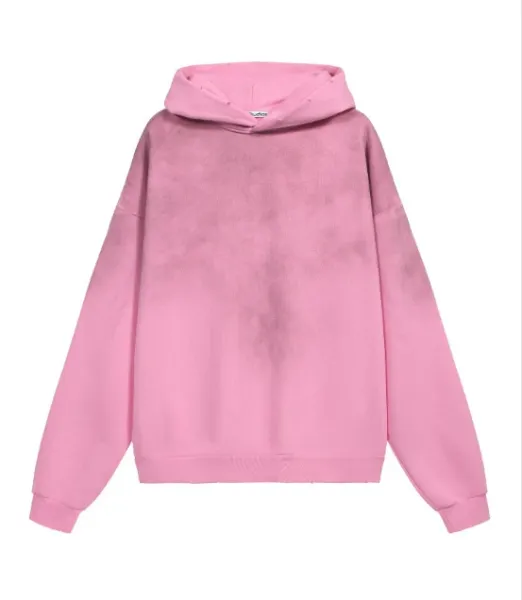 Design Oversized Acid Wash Pink Hoodie - 1