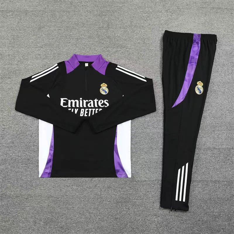 Real Madrid Matching Sets Half-Zip Long-Sleeve Training Set — 2425 Real Madrid black