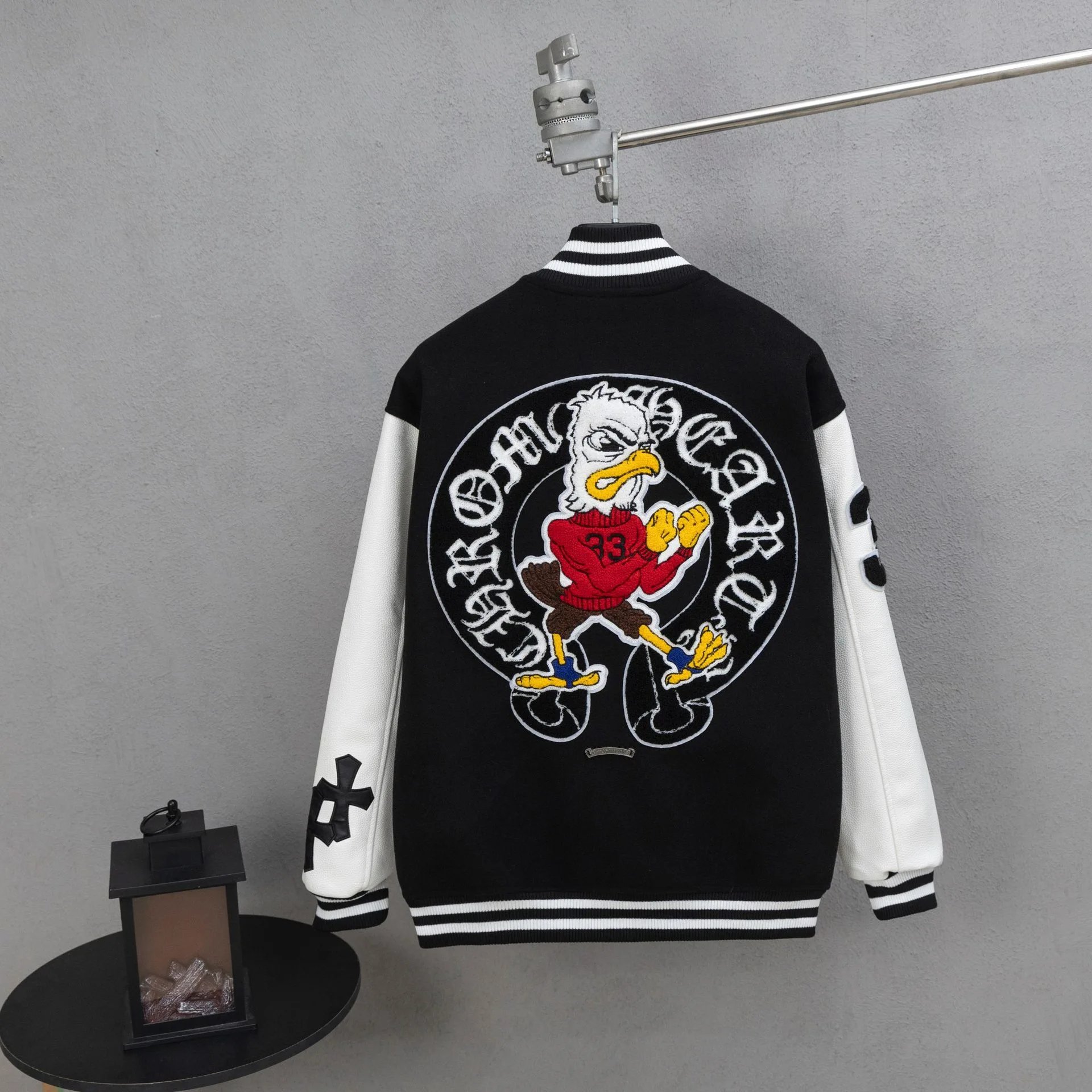 Chrome Hearts Varsity Jacket Black and White Outerwear Jacket - 40