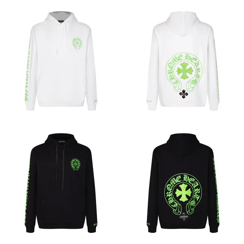Design Hoodie White with Red Sleeve Logos - 62