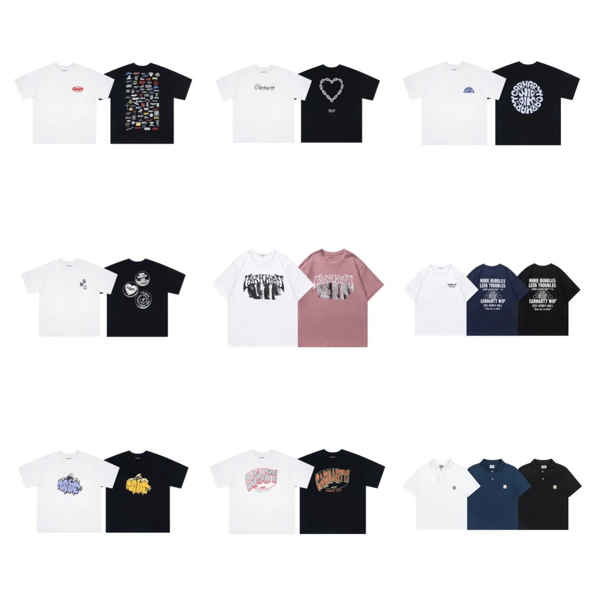 Design Grid Heart Pattern Black T-Shirt - 3