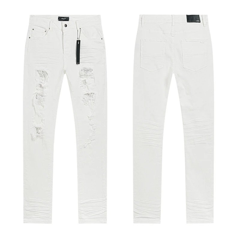 Amiri Paint Splatter Distressed Slim Fit Jeans - 7