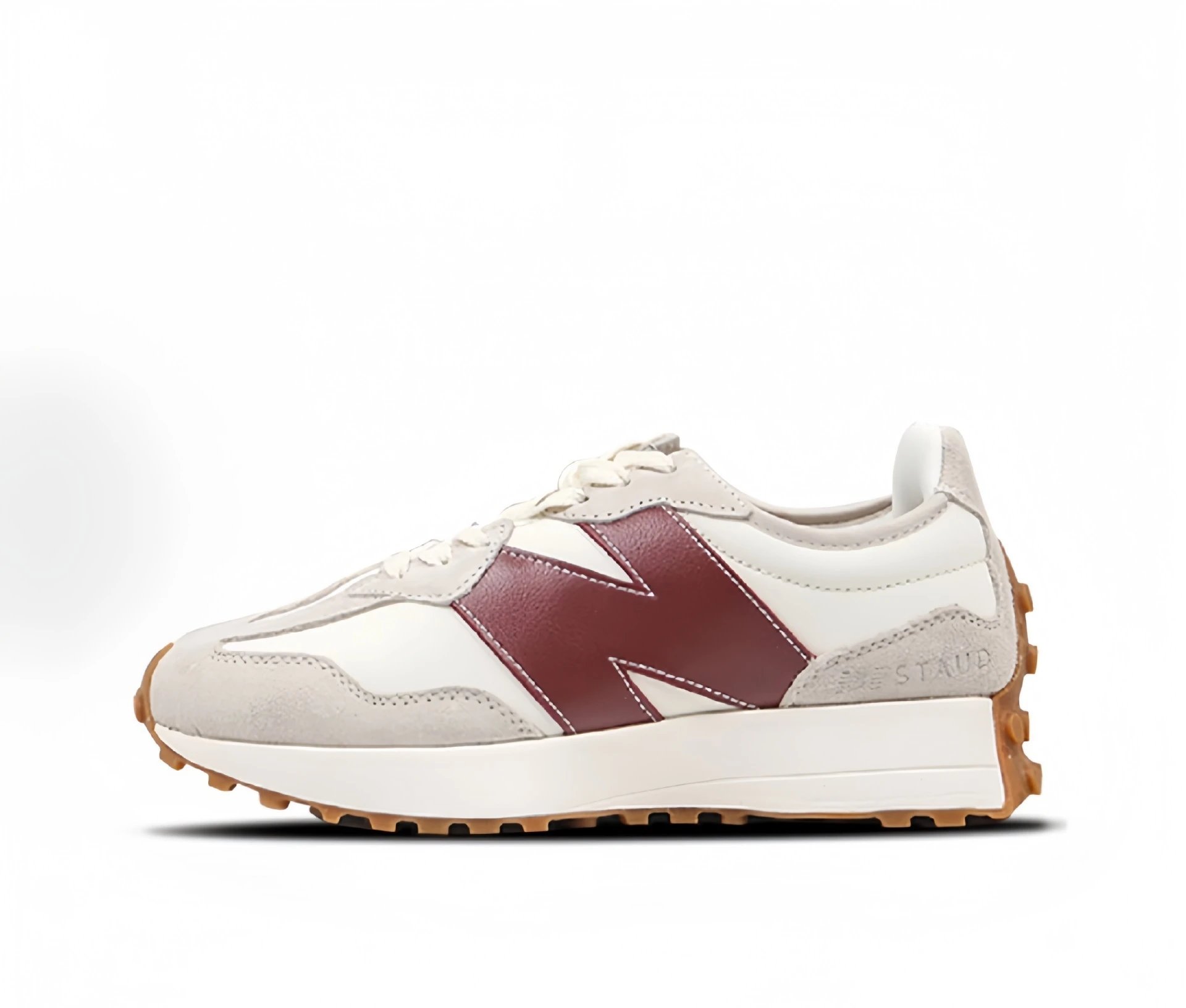 New Balance Sneakers 327 low-top with oversized N side logo and lug outsole — nb 327 Wine red