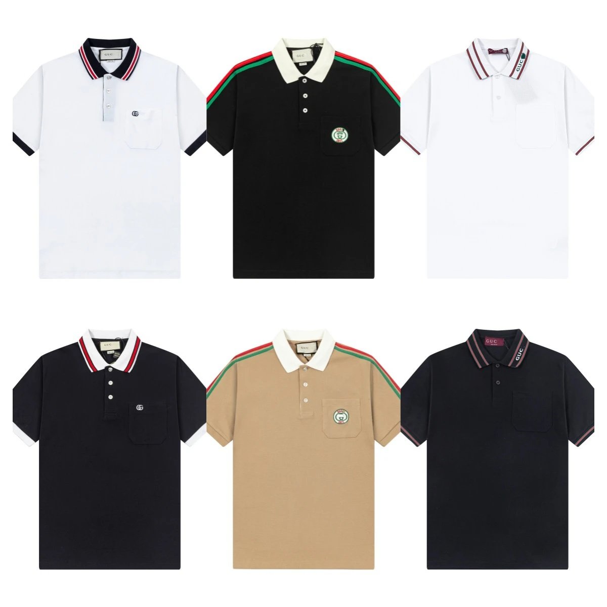 Gucci Web Stripe Polo White Polo Shirt - 6