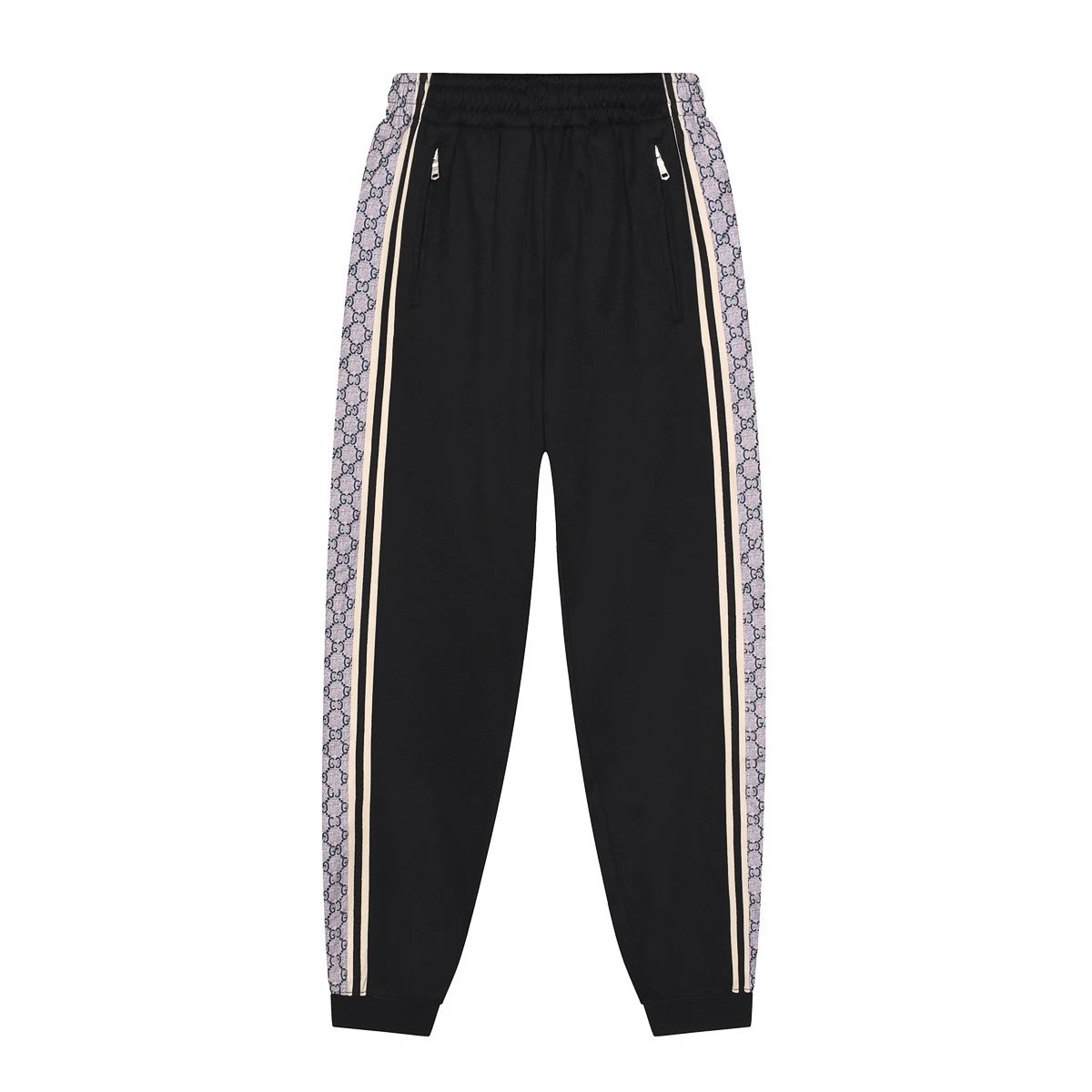 Gucci GG Pattern Track Jacket Black Beige Outerwear - 6