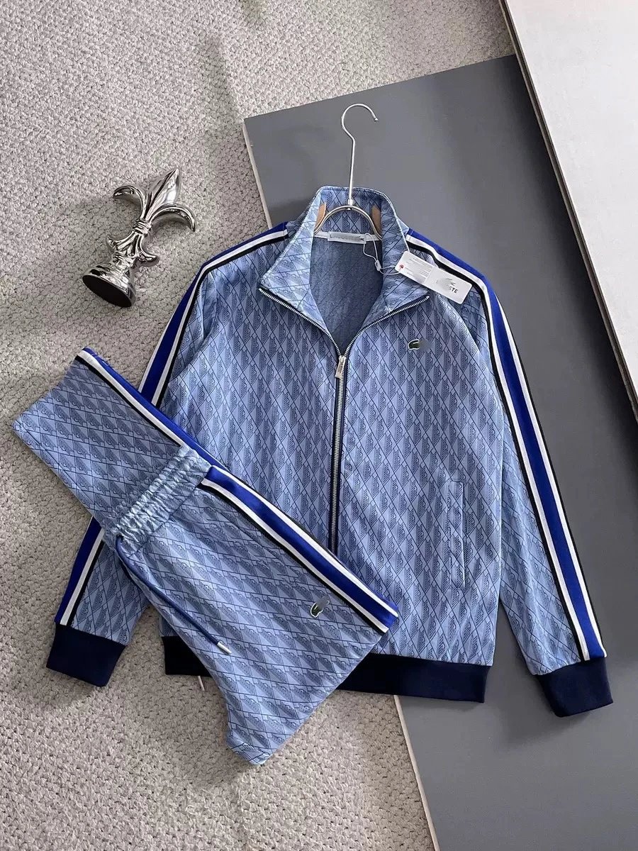 Lacoste Matching Sets Short-Sleeve Top and Drawstring Shorts Set — R1-Sky Blue