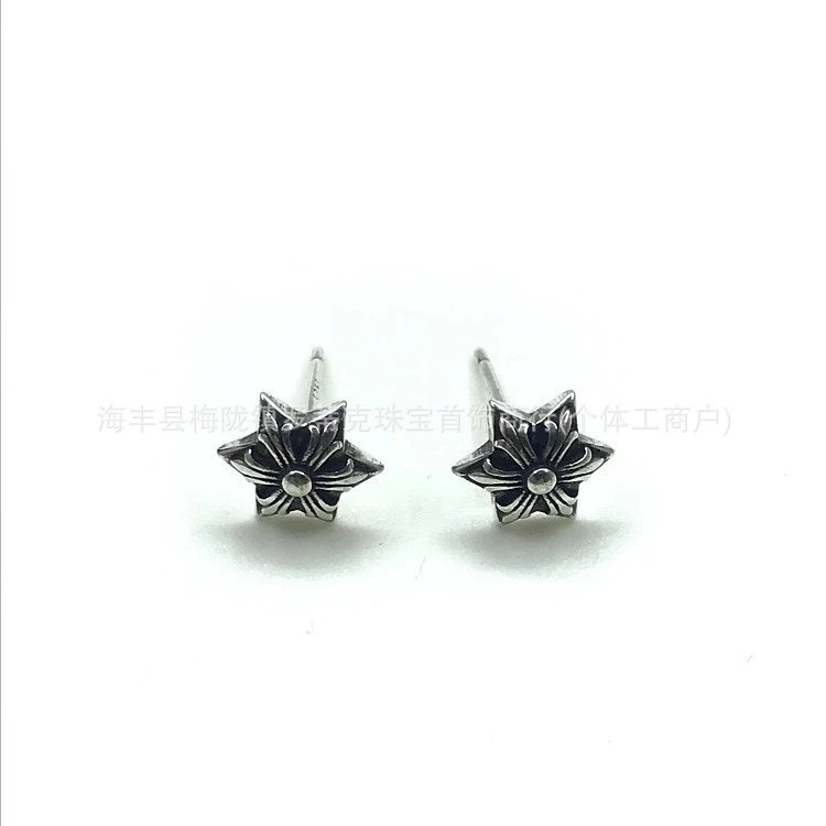 Design Floral Scroll Stud Earrings Silver Jewelry - 25