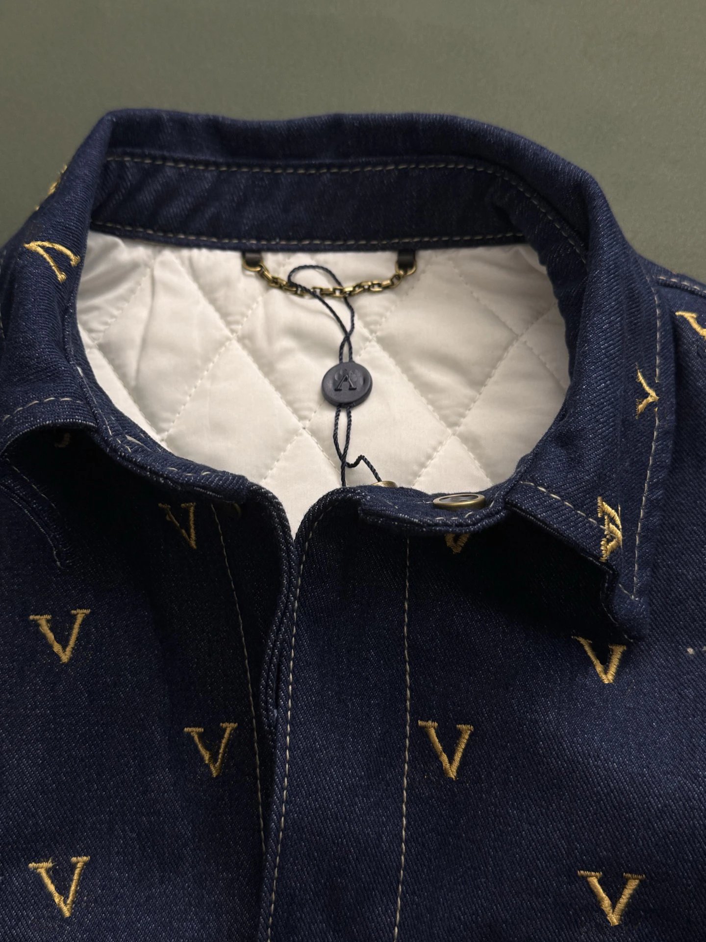 Denim Tears V-Embroidered Denim Jacket Navy - 4