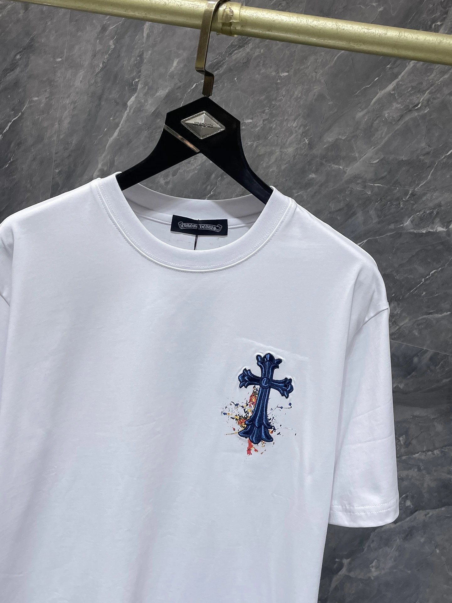 Chrome Hearts Circle Cross Embroidered White T-Shirt - 40