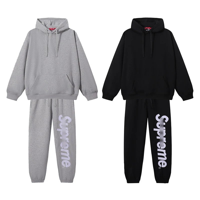Supreme Logo Print Black Sweatpants - 4