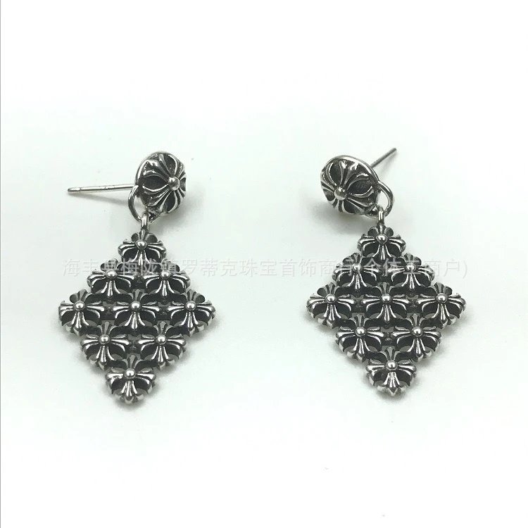 Design Floral Scroll Stud Earrings Silver Jewelry - 37