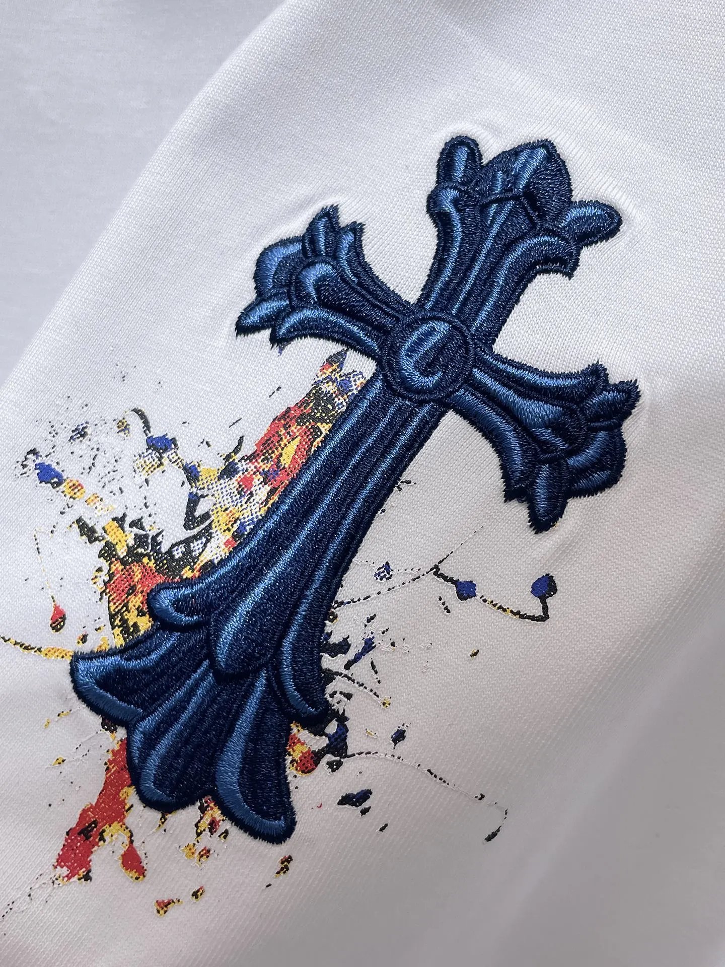 Chrome Hearts Circle Cross Embroidered White T-Shirt - 41