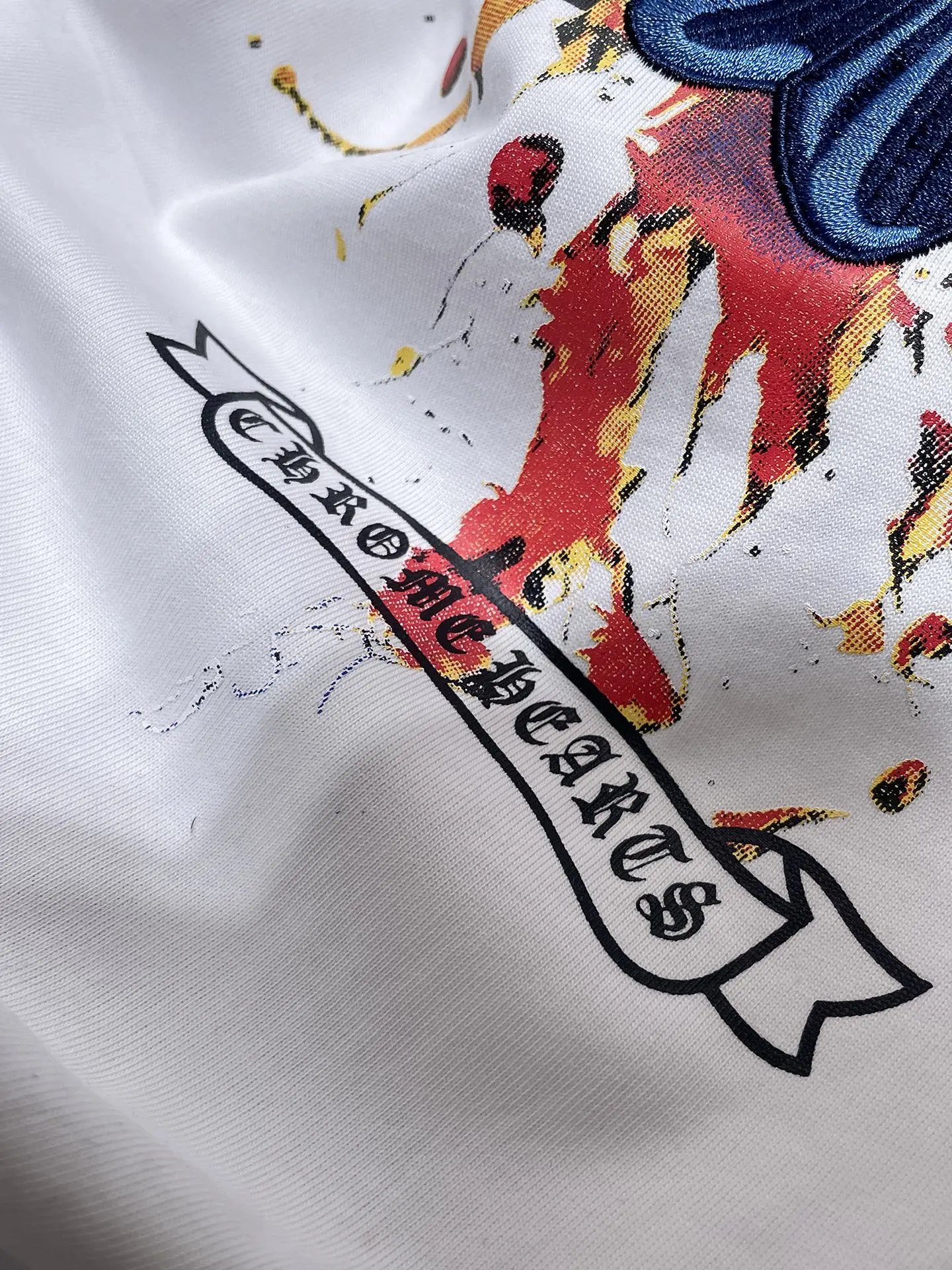 Chrome Hearts Circle Cross Embroidered White T-Shirt - 43