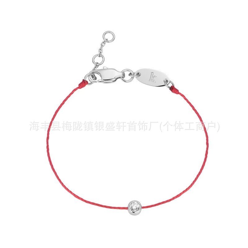 Design Minimalist Rose Gold Crystal Bracelet Black Cord Jewelry - 9