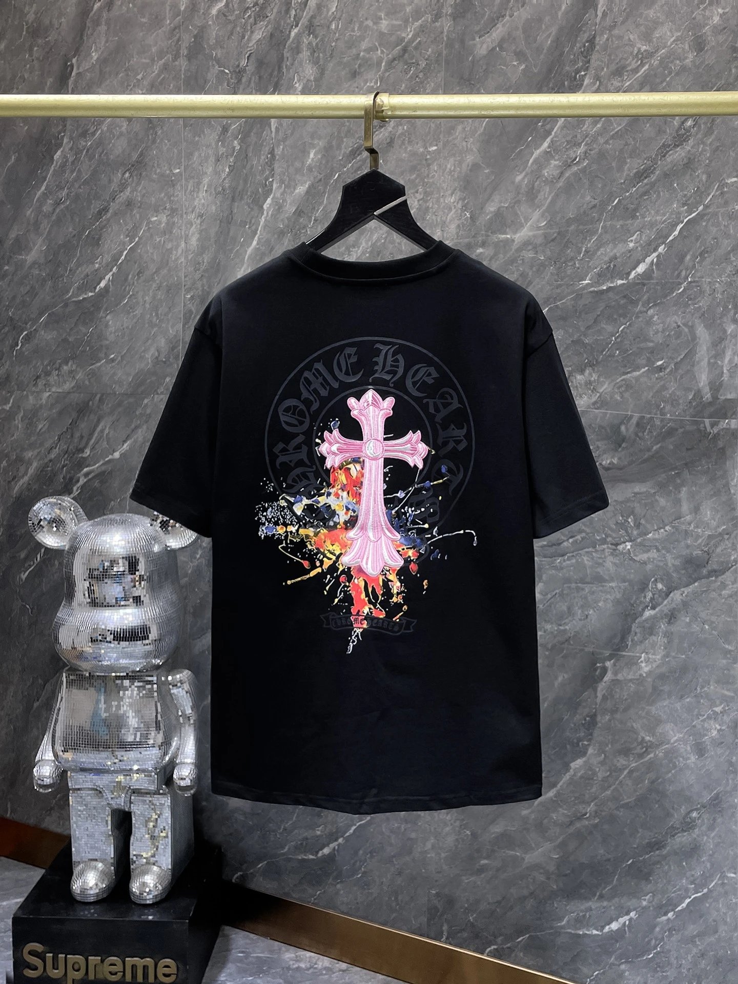 Chrome Hearts Circle Cross Embroidered White T-Shirt - 48
