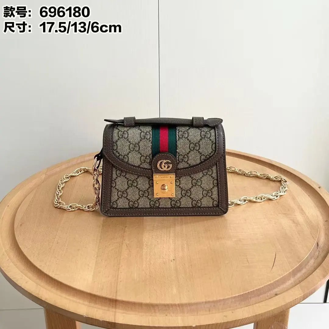 Gucci GG Marmont Mini Top Handle Bag Beige Canvas Handbag - 3