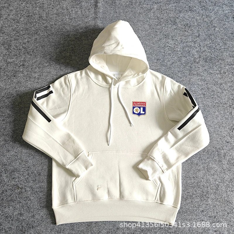 Olympique de Marseille Olympique Lyonnais Crest Hoodie White Hoodie - 9