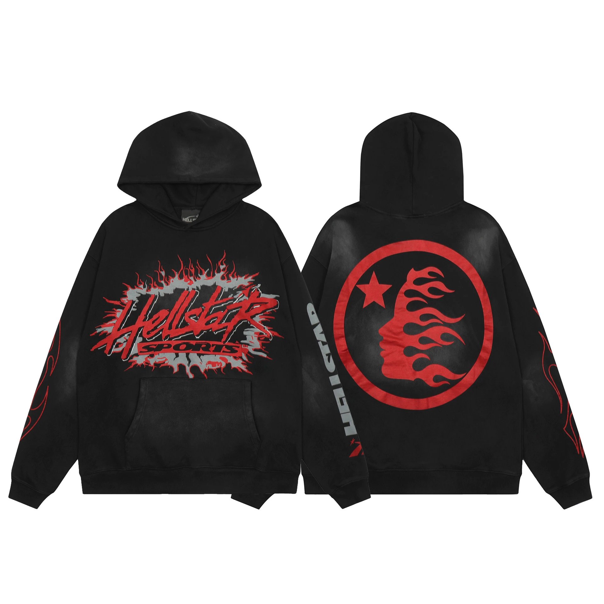 Hellstar Star Flame Hoodie Black - 25