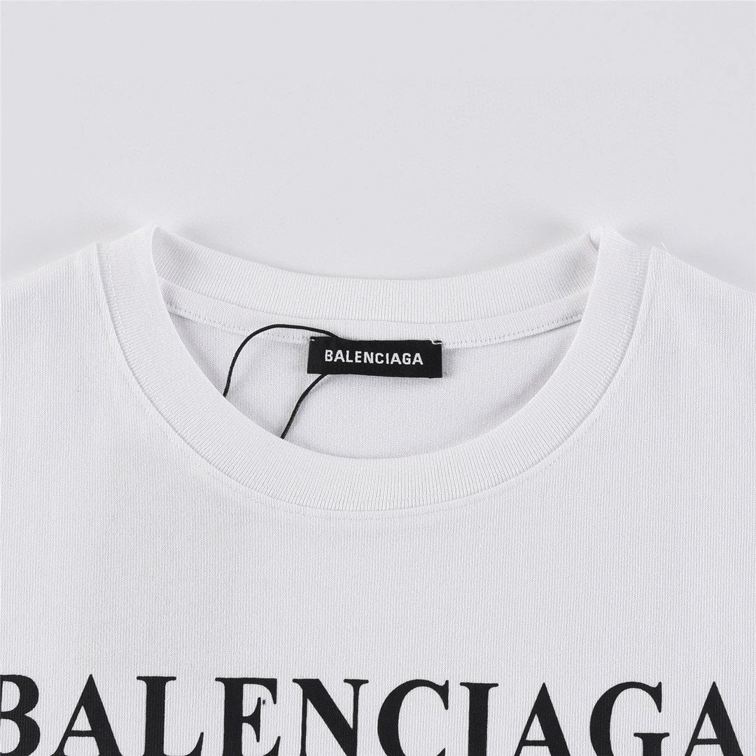 Balenciaga BB Logo Print White T-Shirt - 5